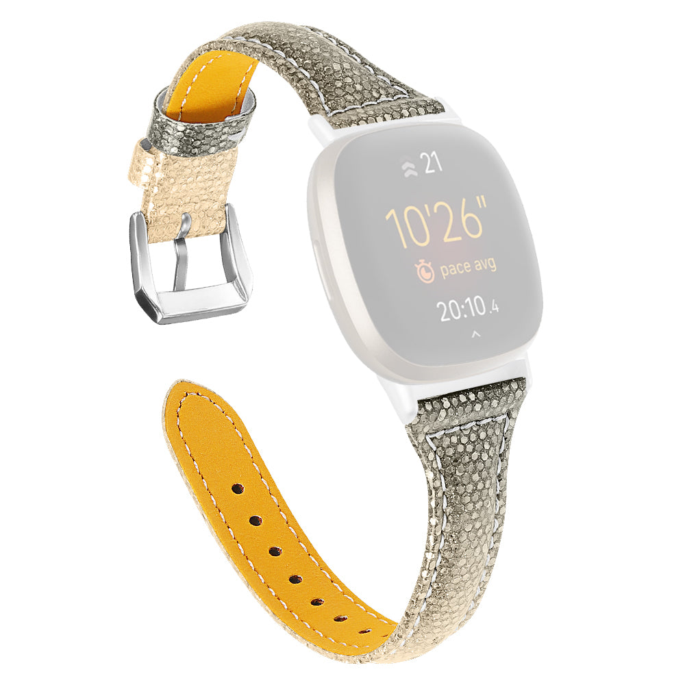 For Fitbit Versa 4 Sense 2 Gradient Glitter Watch Band Genuine Cow Leather Wrist Strap For Fitbit Versa 4 Sense 2 Gradient Glitter Watch Band Genuine Cow Leather Wrist Strap